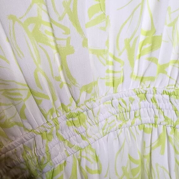 4X 26W Torrid Yellow Floral Empire Waist Gauze Skater Dress Lined Mini Stretch W - Picture 11 of 11